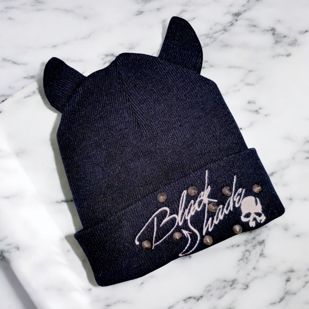 GHOST OF HARLEM Gyaru Black Beanie With Ears Japan